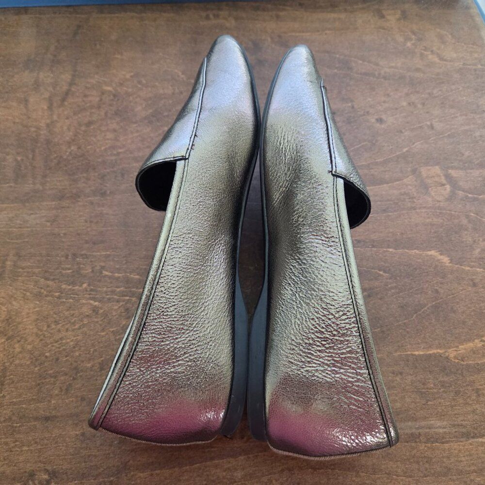 Birdies Pewter Metallic Loafer Flats Womens Size 7 Holiday Driving Shoe Bronze - Picture 6 of 8